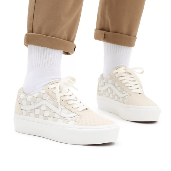 Sneakers - Vans - Old Skool Platform // Leather/Blanc De Blanc - Stoemp