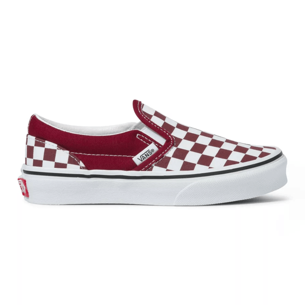 Sneakers - Vans - Checkerboard Classic Slip-On Kids // Pomegranate/White - Stoemp