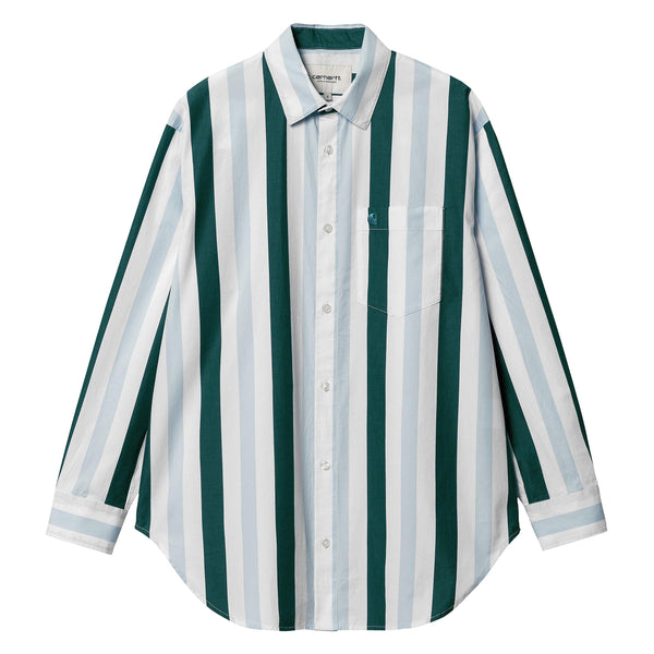 Chemises - Carhartt WIP - W' LS Elcano Shirt // Elcano Stripe/Icarus/Botanic - Stoemp